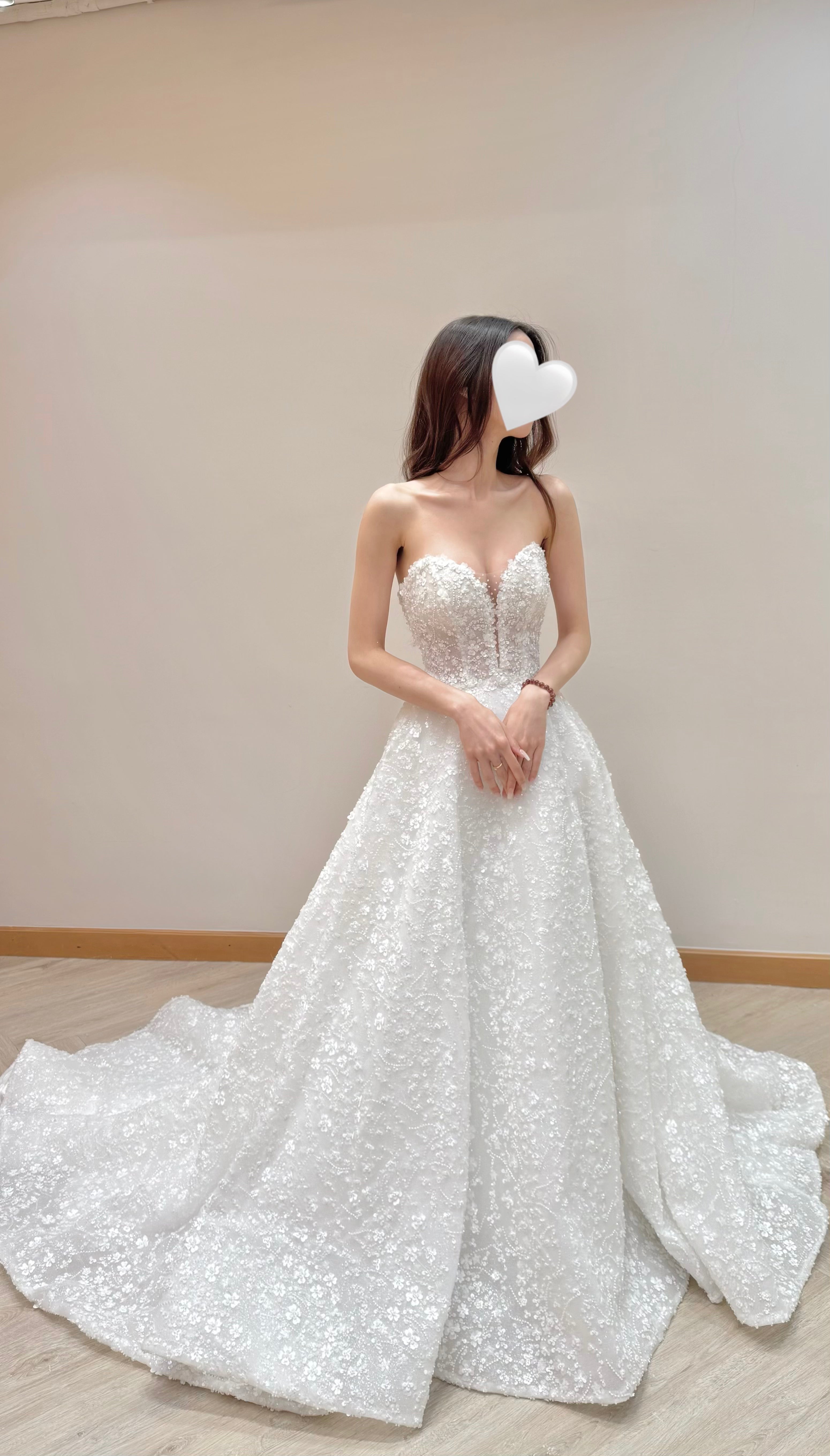 Off-the-Shoulder Beaded Lace Ball Gown Wedding Dress with Detachable Sleeves