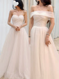 Sparkling Draped Bridal Dress with Removable Off-Shoulder Straps