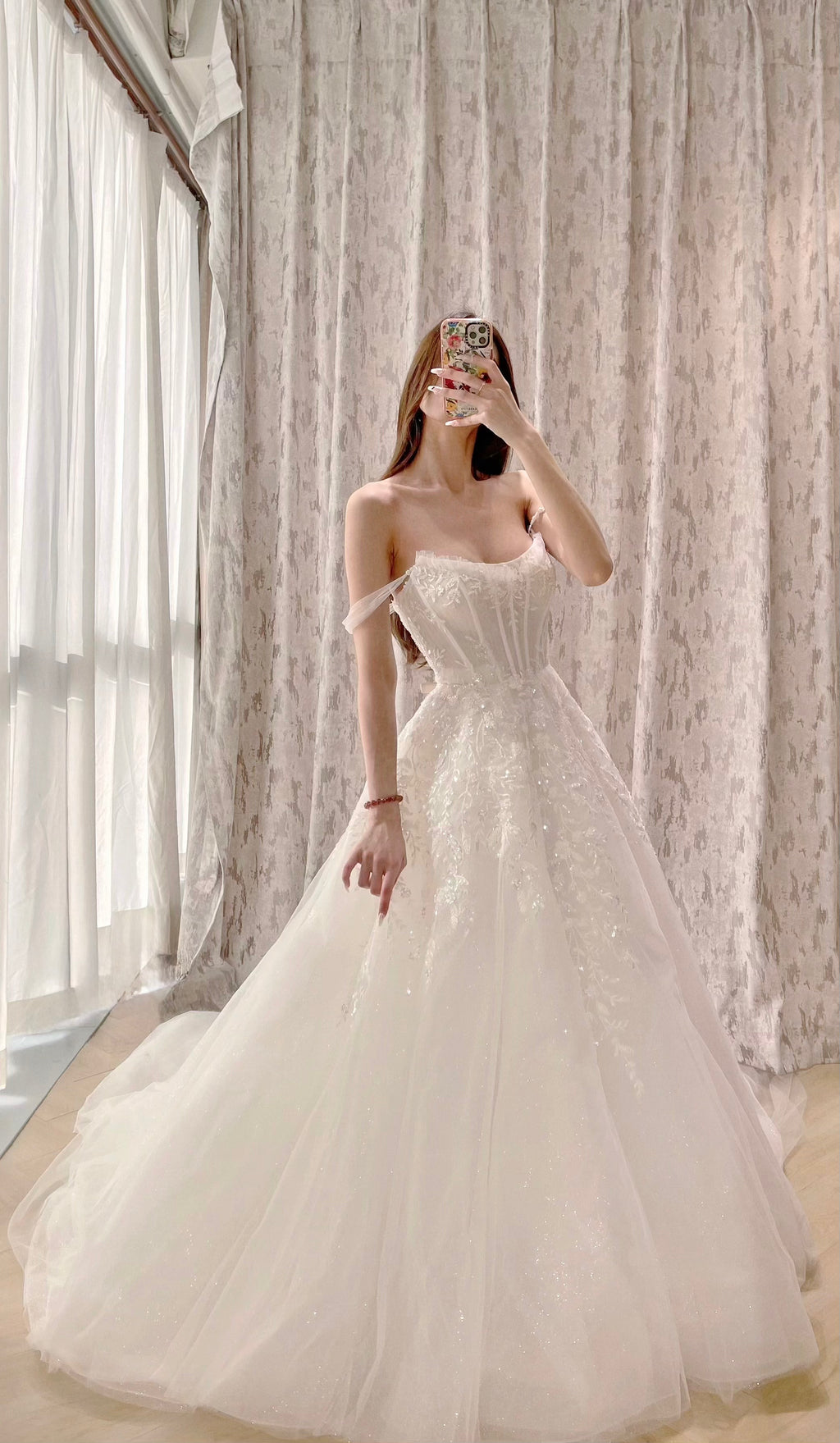 Three-way Sparkle Corset Ball Gown Wedding Dress