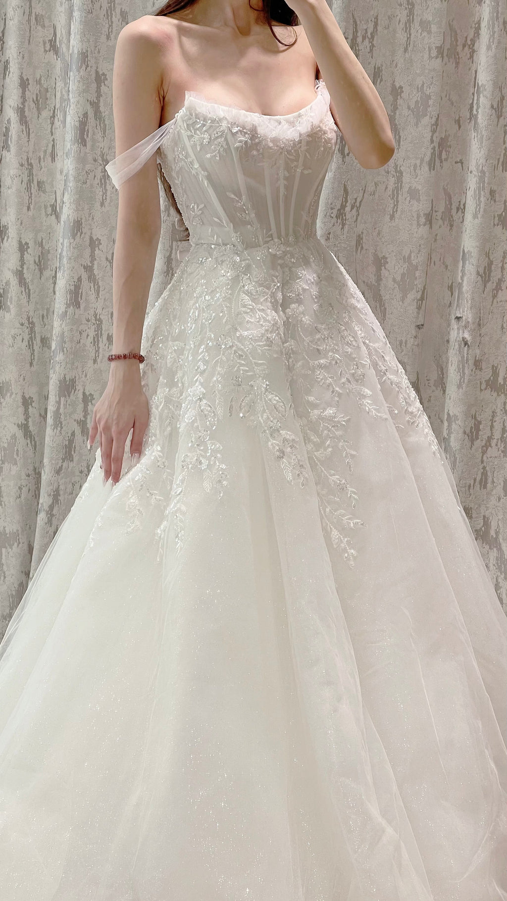 Three-way Sparkle Corset Ball Gown Wedding Dress