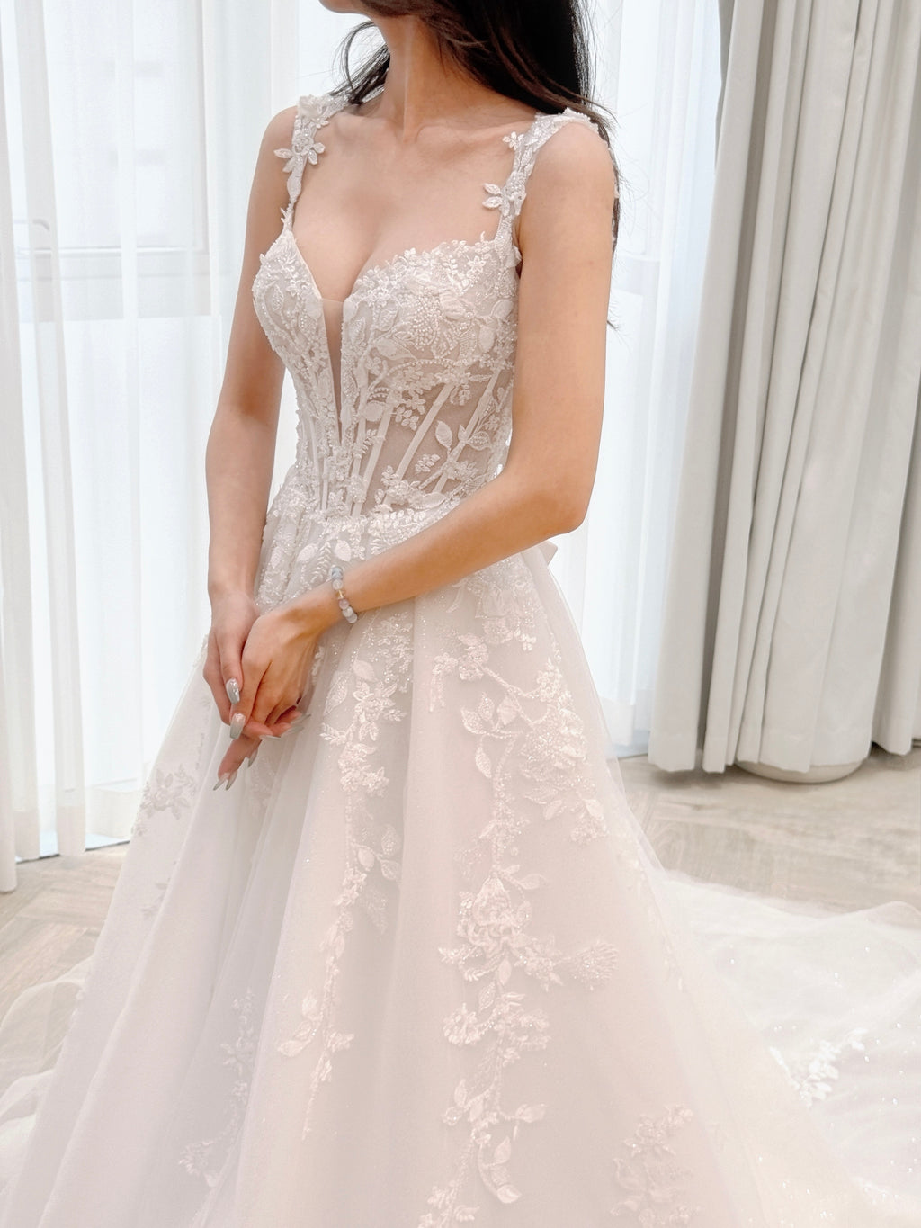 Two-way Embellished Corset Ball Gown Wedding Dress