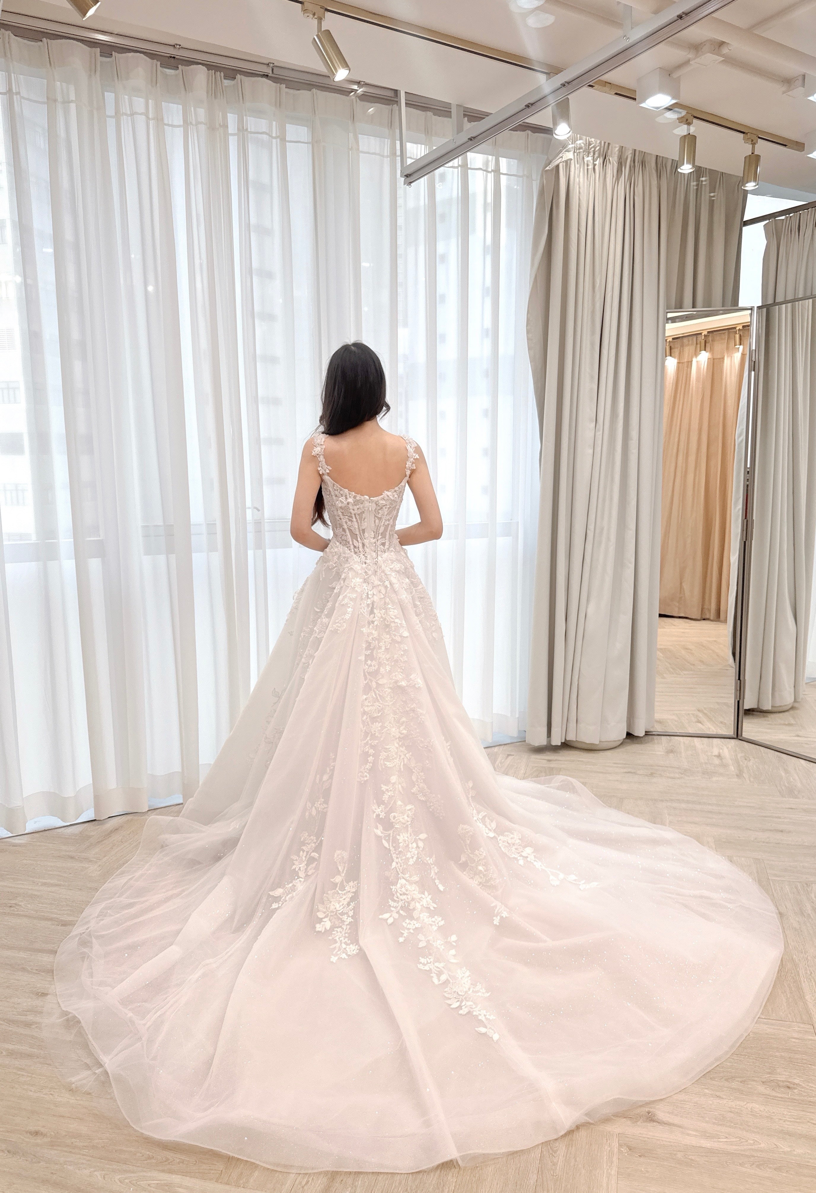 Two-way Embellished Corset Ball Gown Wedding Dress