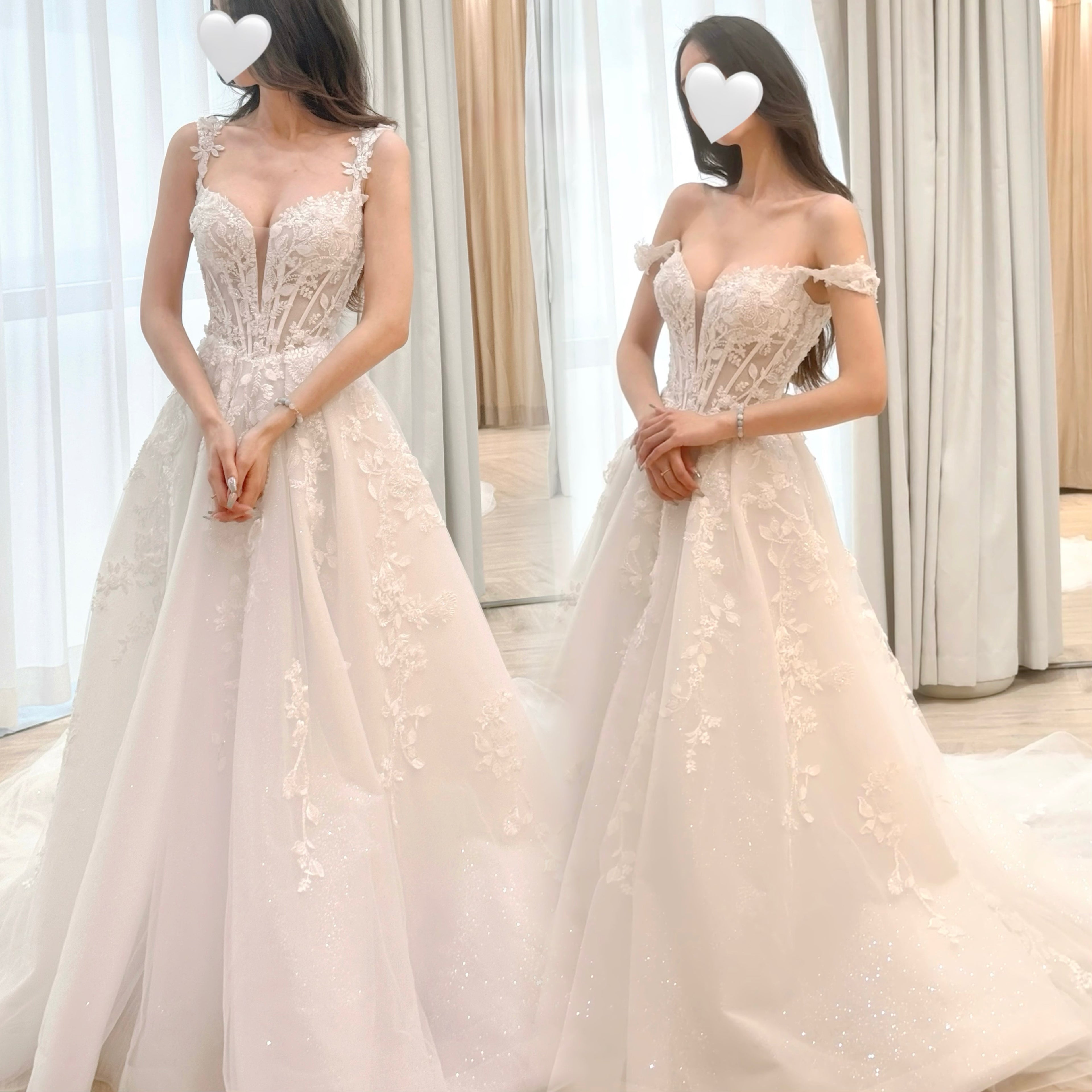 Two-way Embellished Corset Ball Gown Wedding Dress