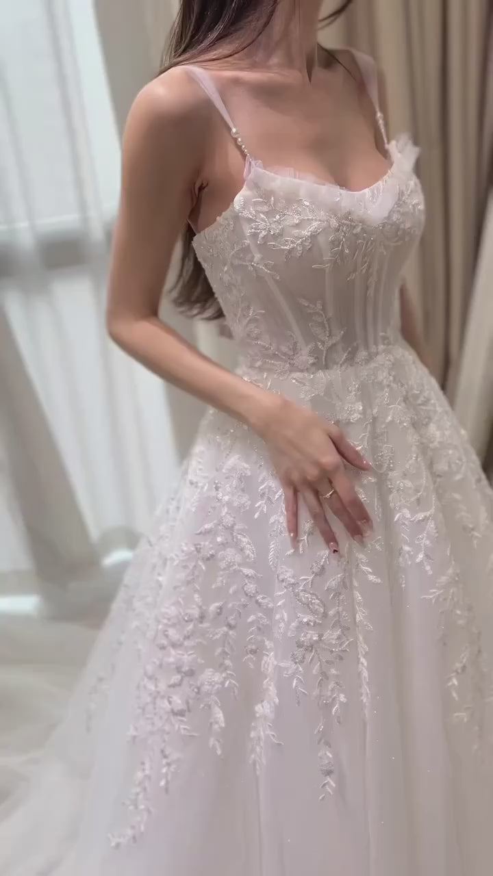 Three-way Sparkle Corset Ball Gown Wedding Dress